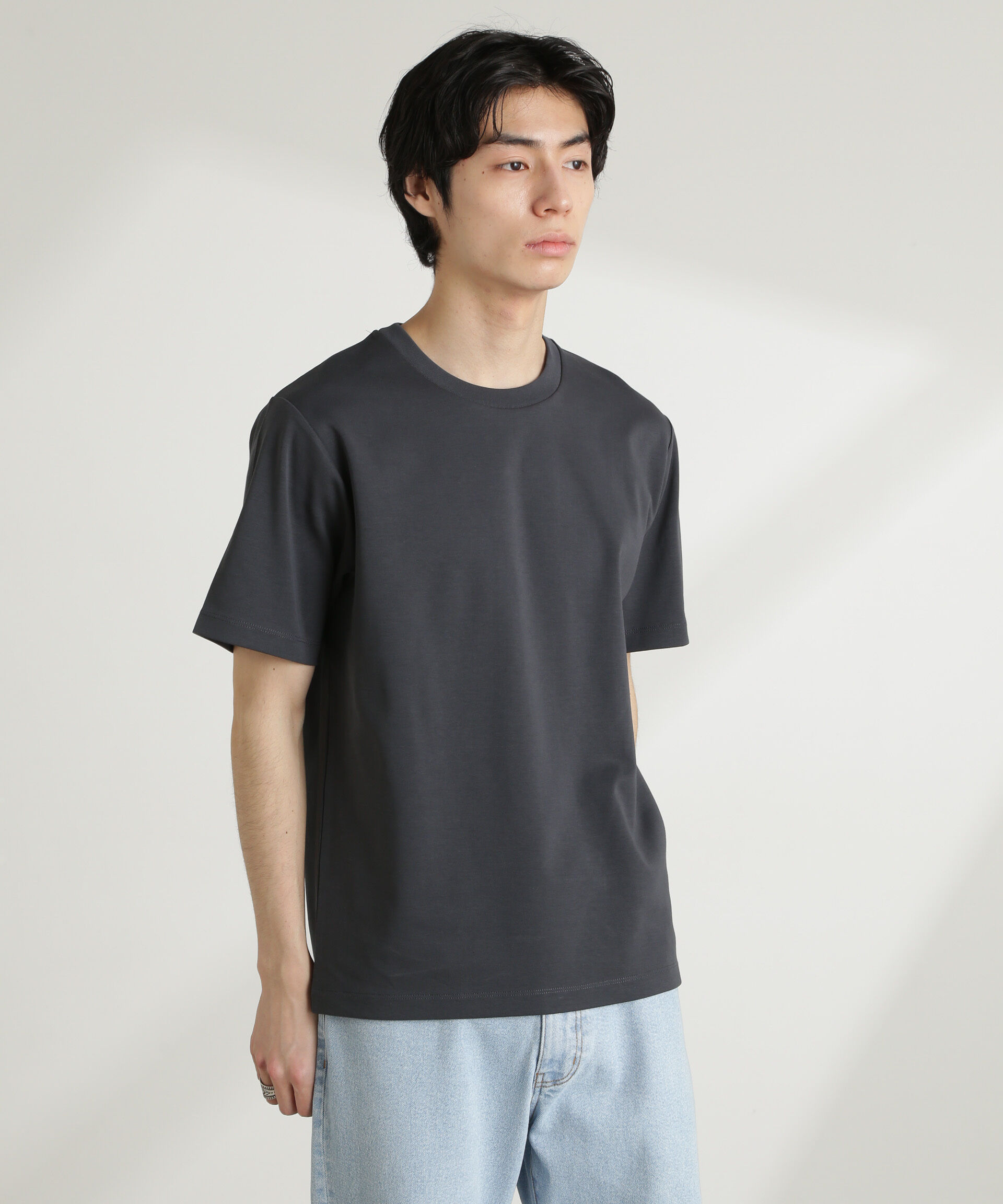 NANO universe「ダブルスムースクルーネックTシャツ 半袖」|Tシャツ・カットソー|D.グレー2