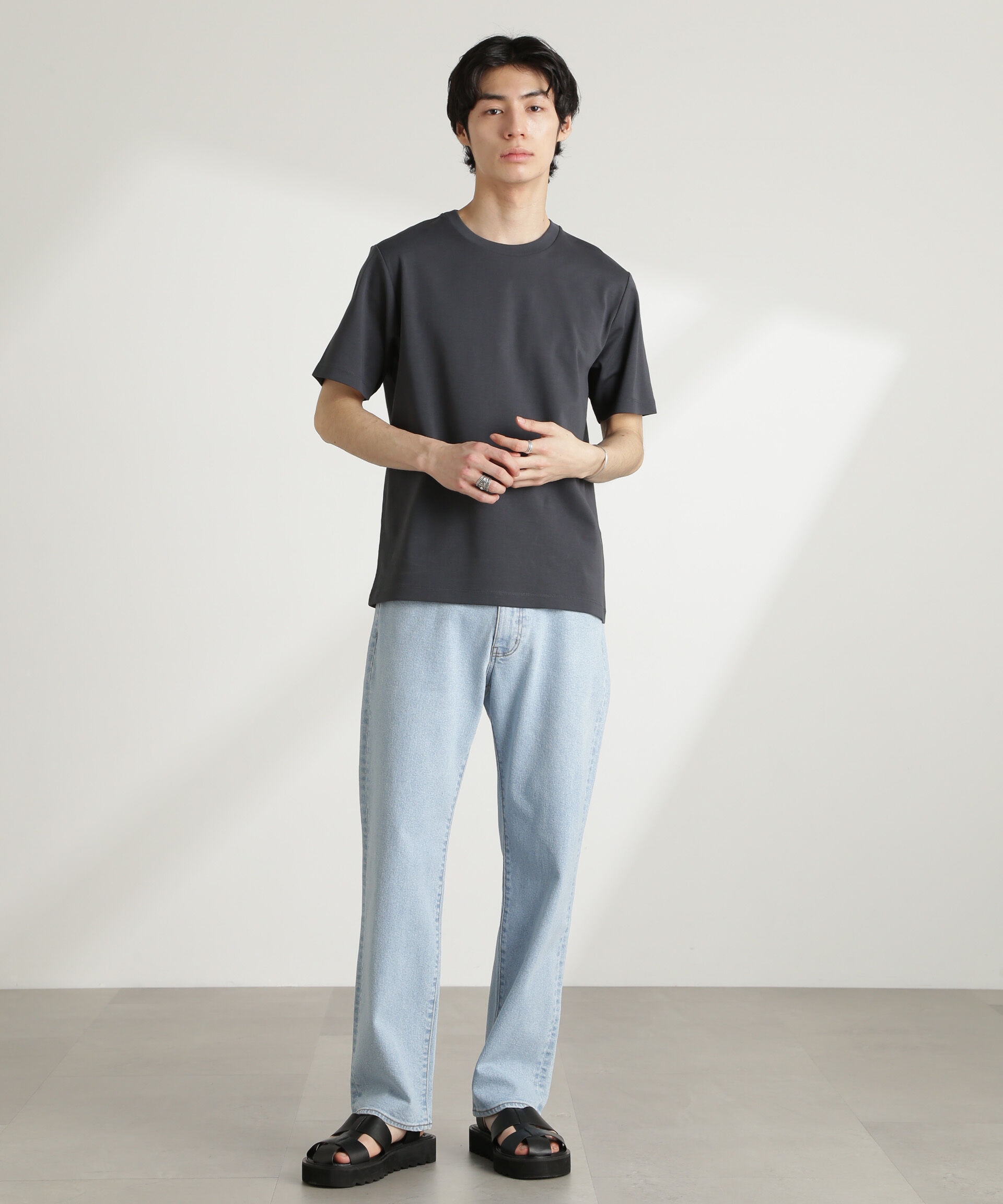 NANO universe「ダブルスムースクルーネックTシャツ 半袖」|Tシャツ・カットソー|