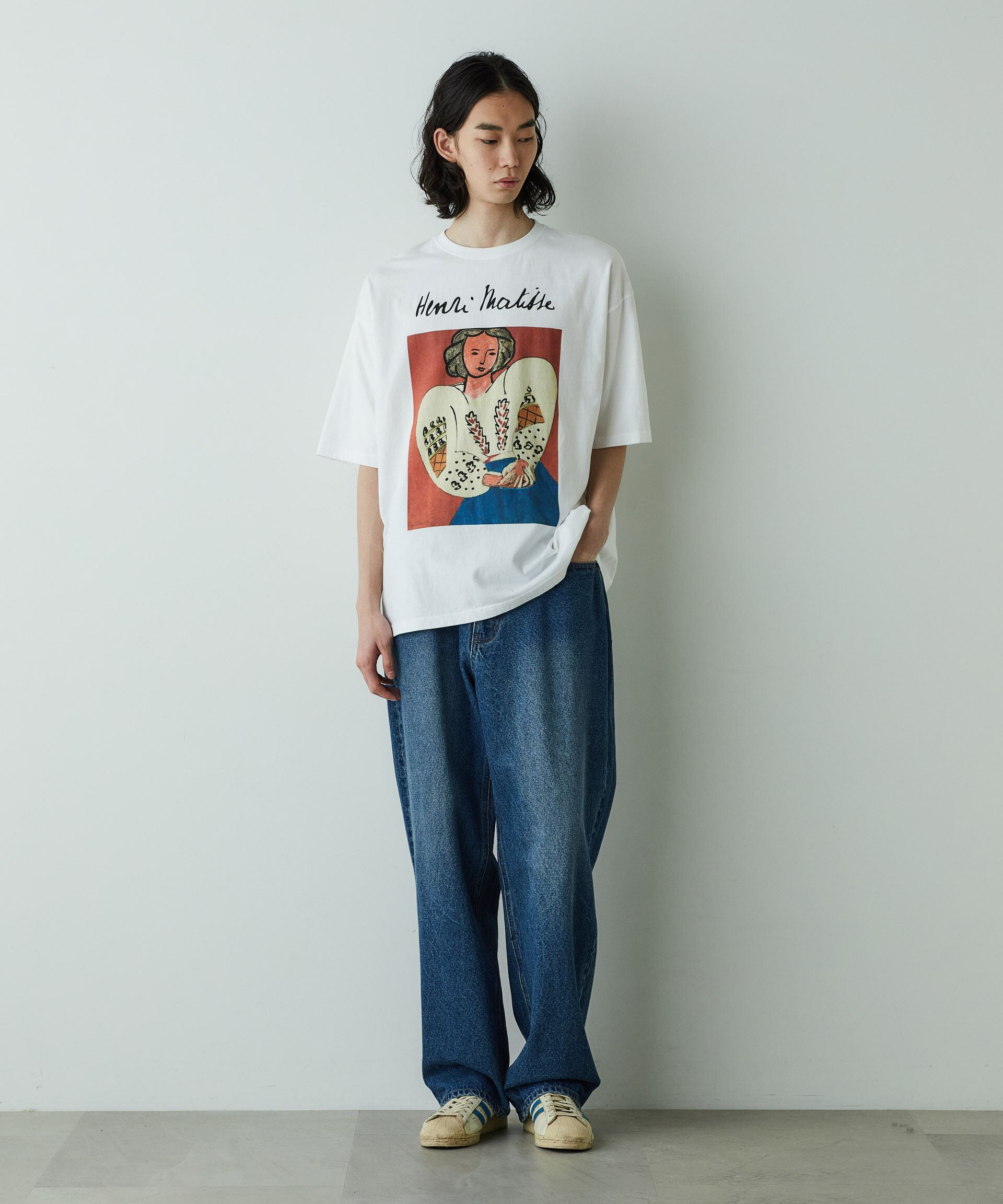  「「HOTEL PALACE」オテルパラス 13ozバイオブリーチルーズシルエットデニムパンツ」|デニム|ブルー