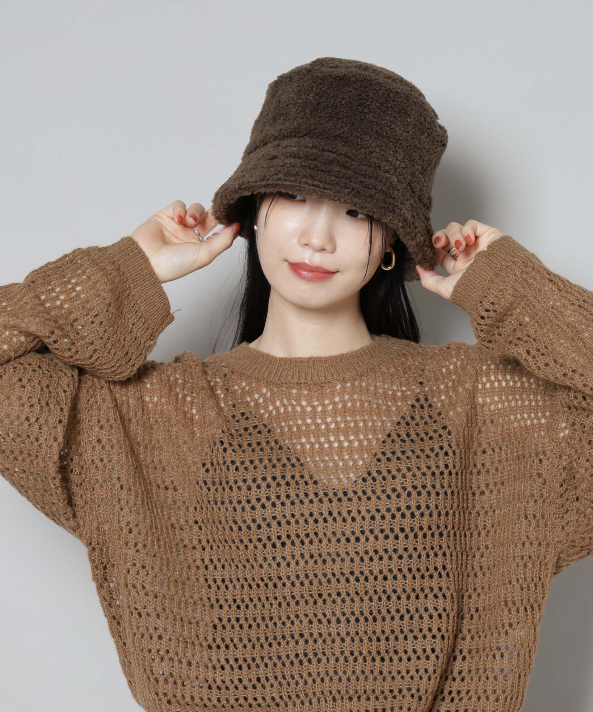 nano･universe「Healthknit/別注ボアバケットハット」|キャップ・キャスケット|
