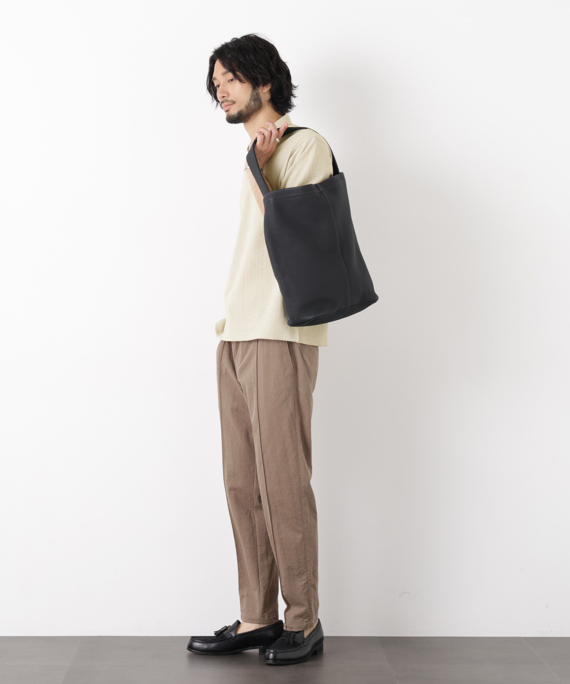 NANO universe「「モダンコンフォート」 ヘリンボン ポロシャツ 半袖」|Tシャツ・カットソー|