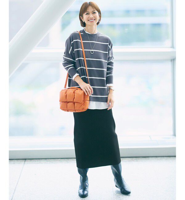 自由区「【ロングシーズン・キチンと見え・着まわし抜群・スタッフ人気】リブストレッチタイト スカート」|スカート|