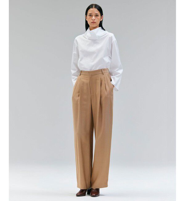 BEIGE,「【洗える】PERRY / コットンロールカラープルオーバーブラウス 」|シャツ・ブラウス|