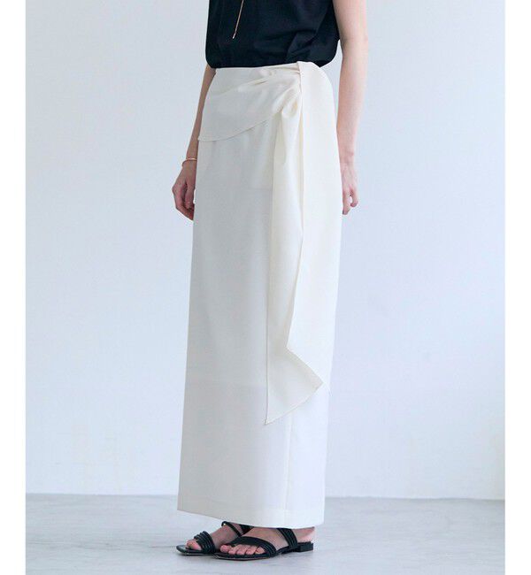 BEIGE,「【マルチファンクション素材・セットアップ対応】BATEAU / サイドディテール Iラインスカート」|スカート|Ecru