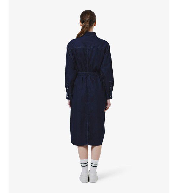 LACOSTE「ロングデニムシャツドレス / シャツワンピース ウエストベルト付き」|ワンピース|
