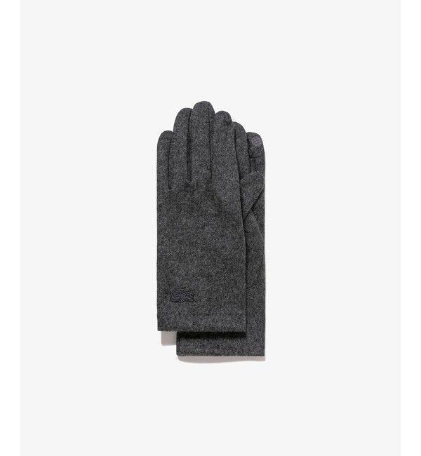 LACOSTE「カシミヤブレンドウールジャージグローブ」|手袋|グレー