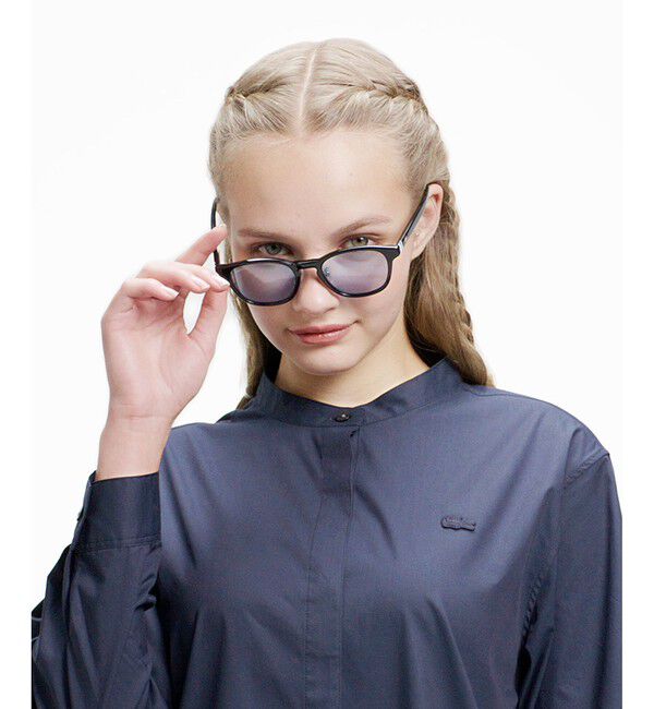 LACOSTE「バンドカラーロングシャツドレス / ストライプシャツワンピース」|ワンピース|