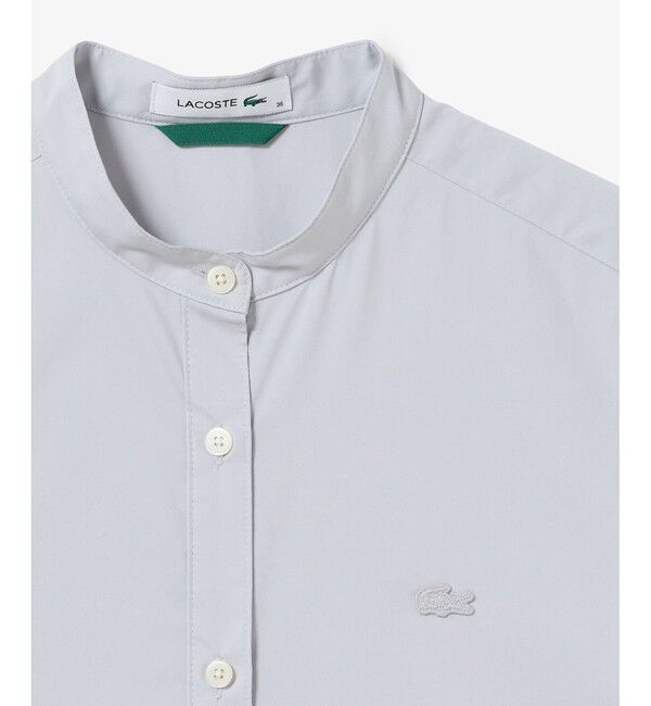 LACOSTE「Aラインノースリーブシャツドレス / ミモレ丈シャツワンピース」|ワンピース|