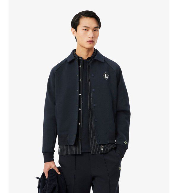 LACOSTE「フランスメイド レトロバッジジャケット」|ブルゾン・スタジャン|ブラック