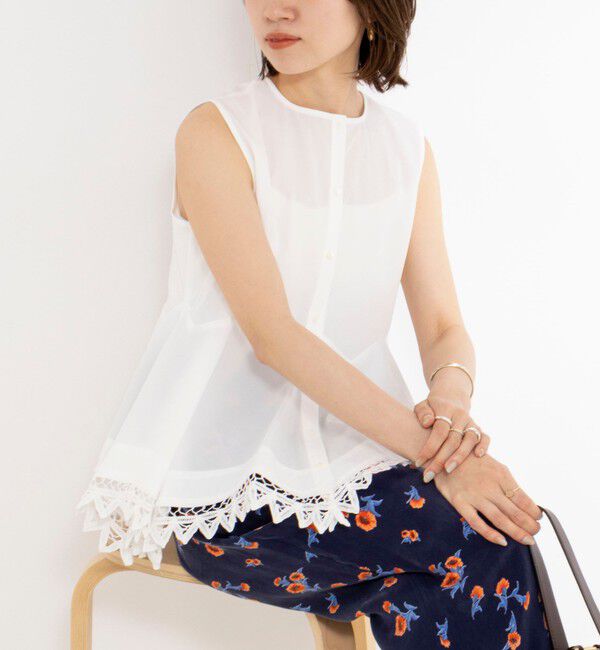 NOLLEY'S「【MARILYN MOON/マリリーンムーン】2WAY handkerchief hem blouse」|シャツ・ブラウス|ホワイト