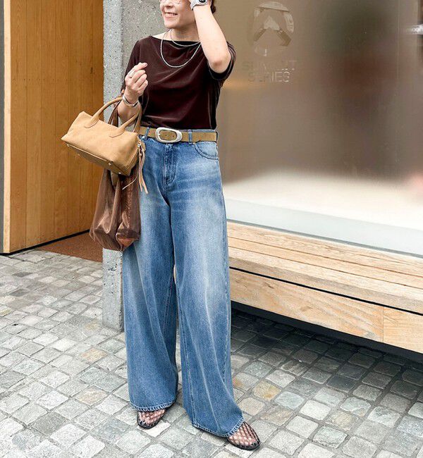 Rie Miller「《4サイズ展開》【RM denim】ルーズワイドデニム」|デニム|