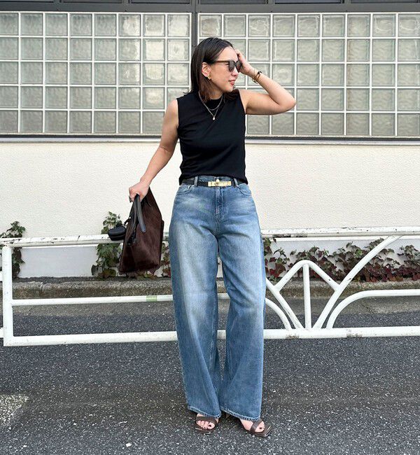 Rie Miller「《4サイズ展開》【RM denim】ルーズワイドデニム」|デニム|