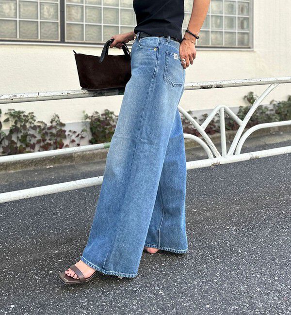 Rie Miller「《4サイズ展開》【RM denim】ルーズワイドデニム」|デニム|