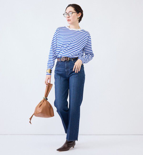 Rie Miller「《5サイズ展開》【RM denim】センタープレス裾デザインデニム」|デニム|