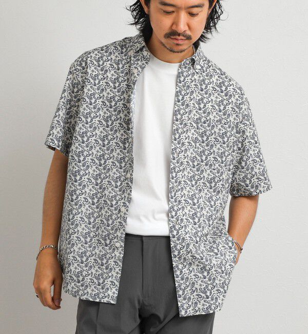 NOLLEY'S goodman「総柄BDシャツ 26SS」|シャツ・ブラウス|ホワイト系その他