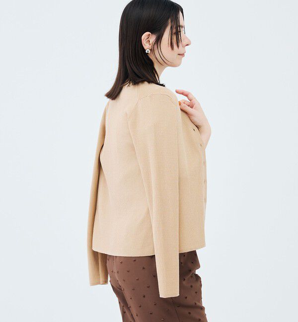 NOLLEY'S「《手洗い可能》《アンサンブル対応》16GマレーリブVネックカーディガン」|カーディガン|