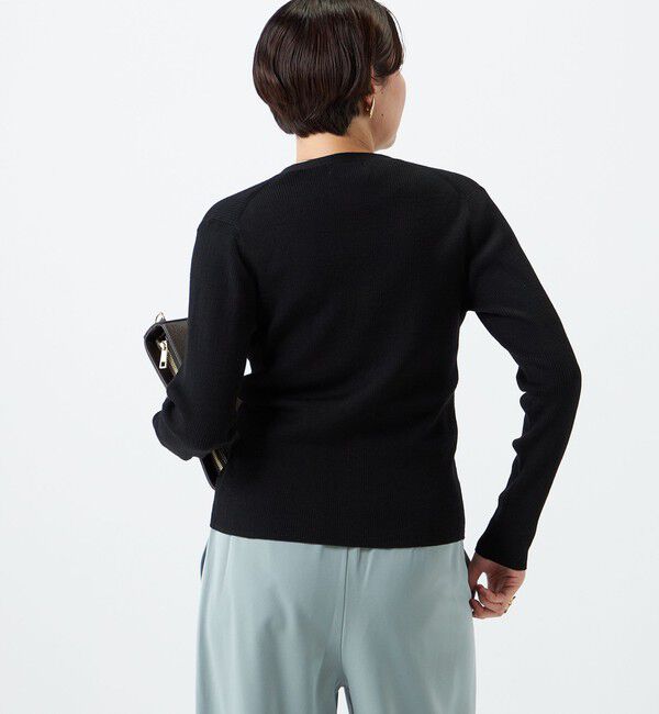 NOLLEY'S「《手洗い可能》《アンサンブル対応》16GマレーリブVネックカーディガン」|カーディガン|