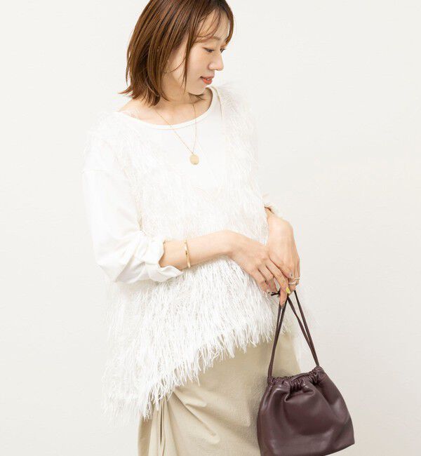 NOLLEY'S「【WEB限定】ウォッシャブルシアーフェザータンク」|シャツ・ブラウス|