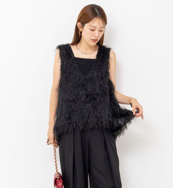 NOLLEY'S「【WEB限定】ウォッシャブルシアーフェザータンク」|シャツ・ブラウス|