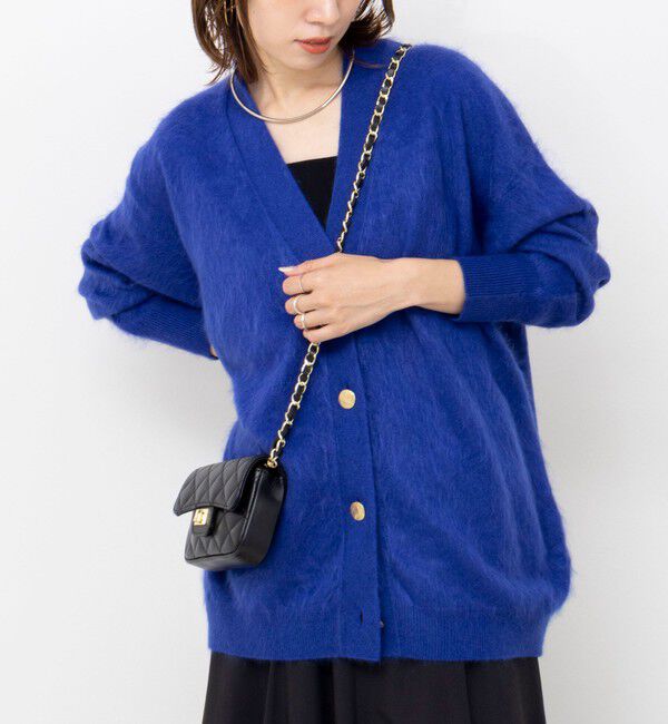 Laraaji「カシミヤファー加工Vネックカーディガン」|カーディガン|ロイヤルブルー