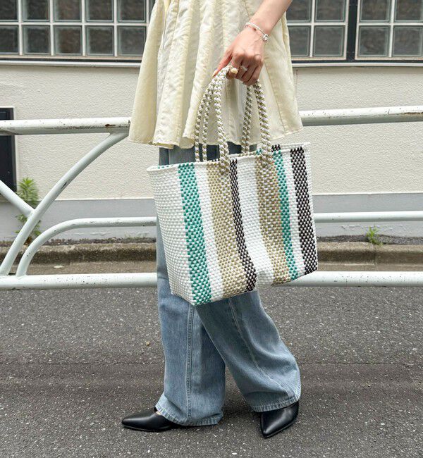 fredy emue「【Moon Bird/ムーンバード】柄編みメルカドバッグM」|かごバッグ|