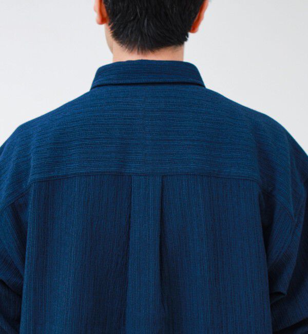 GLOSTER「Stripe crepe ストライプ楊柳 ロングスリーブオーバーサイズシャツ　」|シャツ・ブラウス|