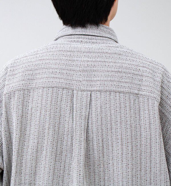 GLOSTER「Stripe crepe ストライプ楊柳 ロングスリーブオーバーサイズシャツ　」|シャツ・ブラウス|