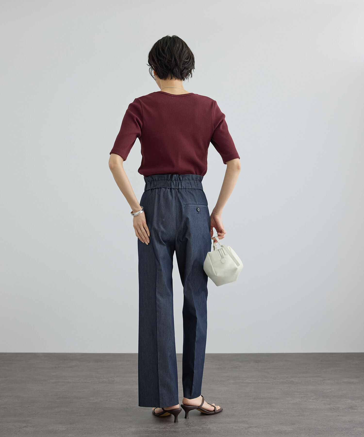 SALON adam et rope'「コットンライクスタイルアップパンツ 3」|スラックス|