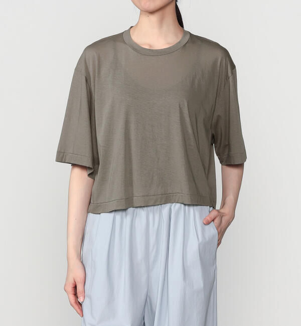 UNFIL「UNFIL | コットンジャージー シアー半袖Tシャツ WOMEN」|Tシャツ・カットソー|GREY