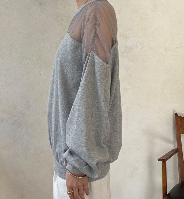 「【WEB限定】シアー切替カットソー」|Tシャツ・カットソー|