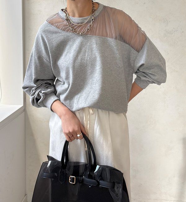  「【WEB限定】シアー切替カットソー」|Tシャツ・カットソー|
