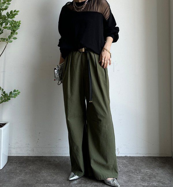  「【WEB限定】シアー切替カットソー」|Tシャツ・カットソー|