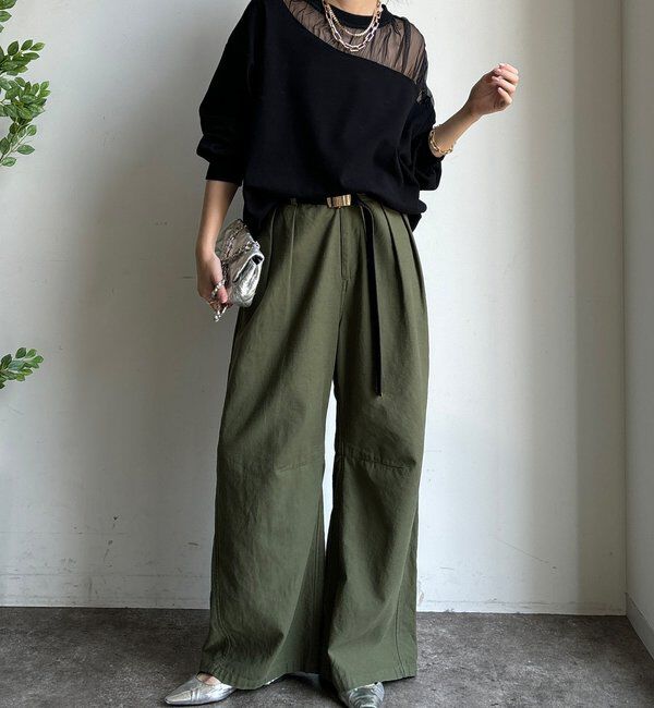  「【WEB限定】シアー切替カットソー」|Tシャツ・カットソー|