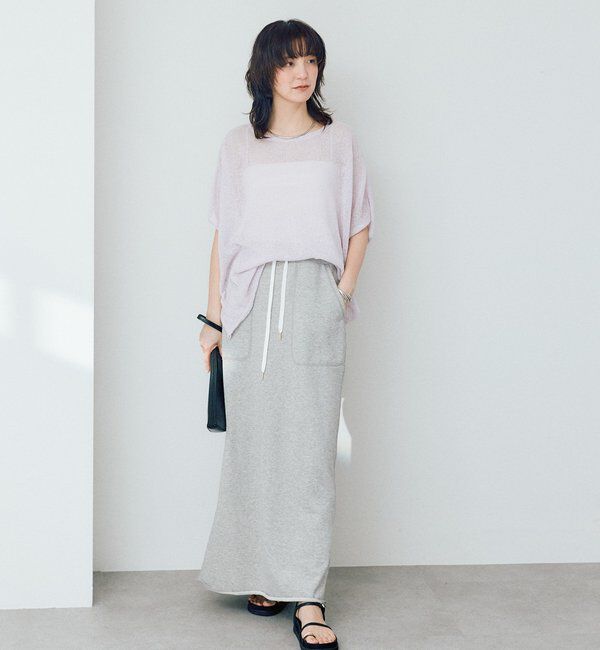  「スウェットロングスカート【新色・低身長サイズ追加/4サイズ展開】」|スカート|