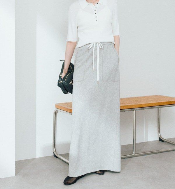  「スウェットロングスカート【新色・低身長サイズ追加/4サイズ展開】」|スカート|