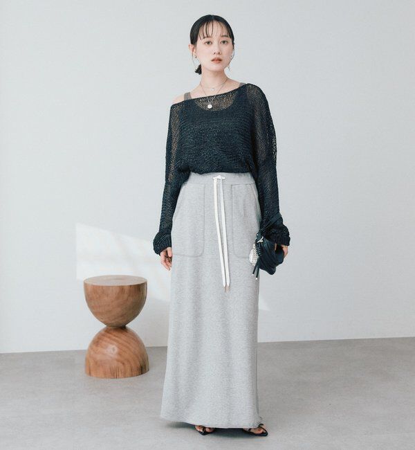  「スウェットロングスカート【新色・低身長サイズ追加/4サイズ展開】」|スカート|