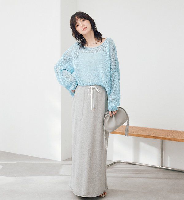  「スウェットロングスカート【新色・低身長サイズ追加/4サイズ展開】」|スカート|