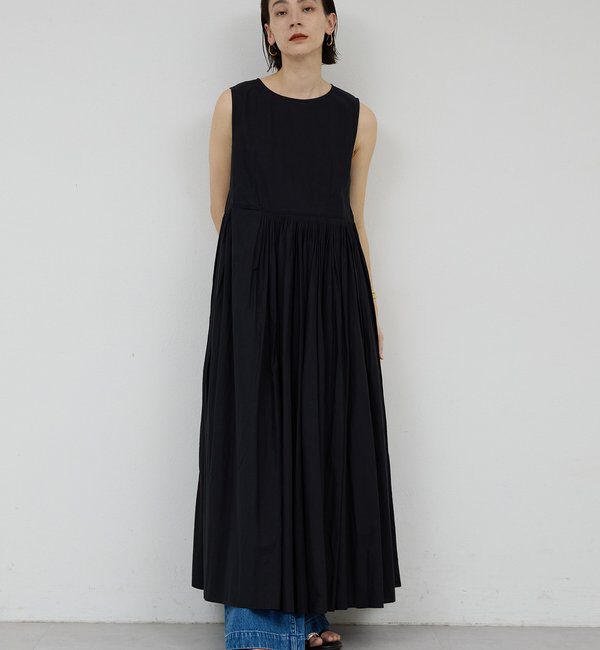  「【Dhritie】タックスリーブレスロングワンピース」|ワンピース|