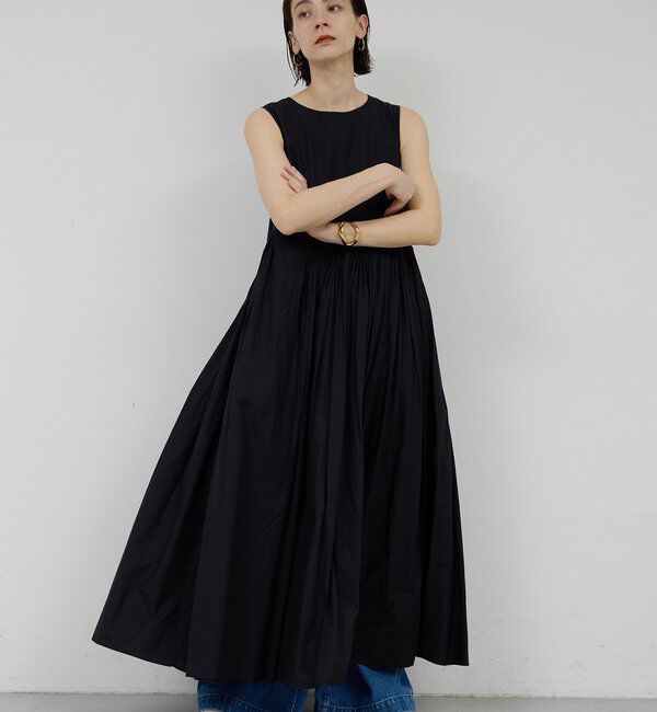  「【Dhritie】タックスリーブレスロングワンピース」|ワンピース|