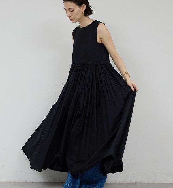  「【Dhritie】タックスリーブレスロングワンピース」|ワンピース|