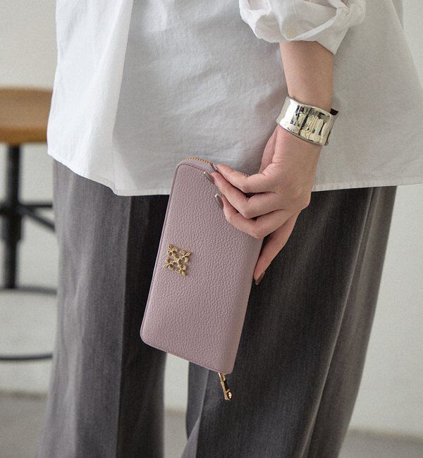  「モノグラムプレートラウンドジップウォレット」|財布|