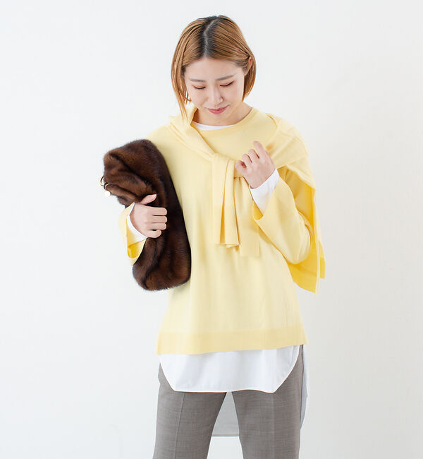 The Store by C' 「【COCUCA】カットオフプルオーバーニット」|ニット・セーター|レモン