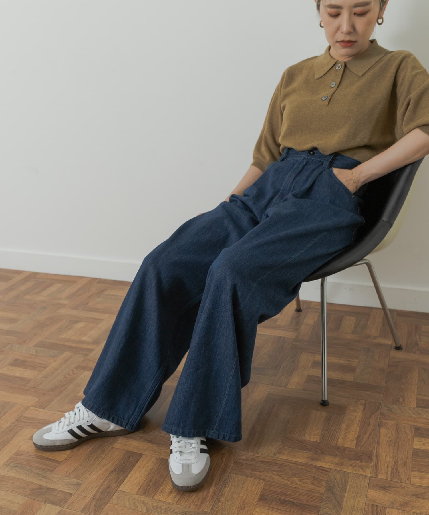 URBAN RESEARCH DOORS「Denim Tuck Wide Pants」|デニム|