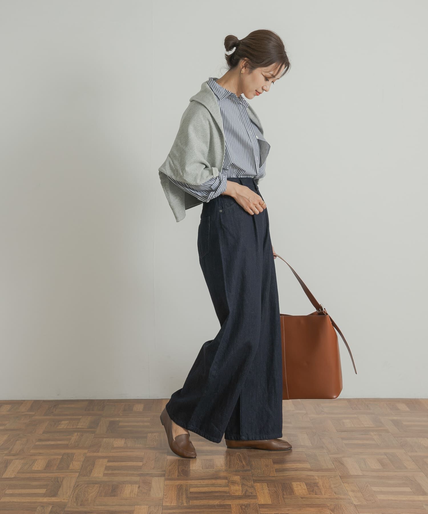 URBAN RESEARCH DOORS「Denim Tuck Wide Pants」|デニム|