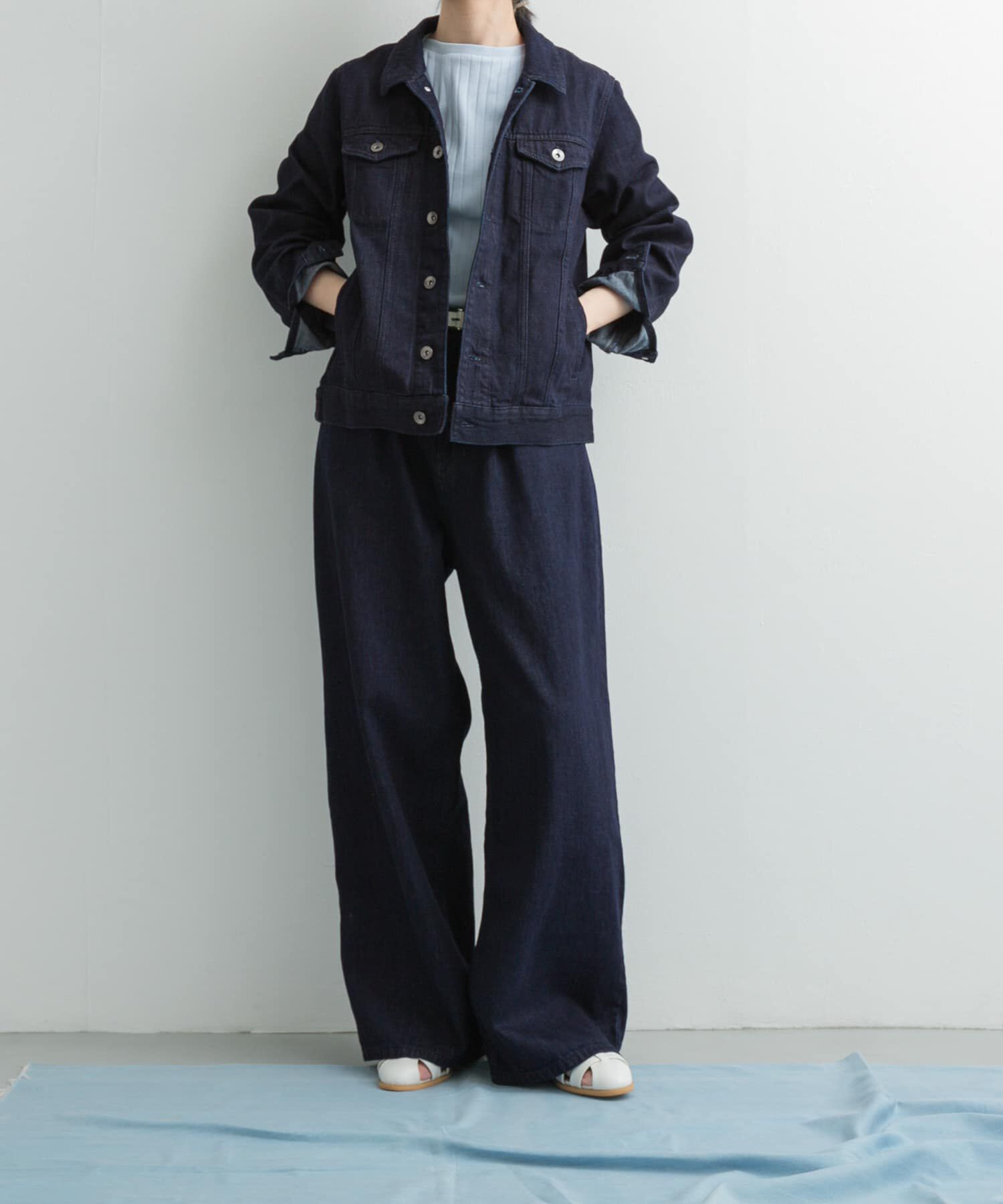 URBAN RESEARCH DOORS「Denim Tuck Wide Pants」|デニム|