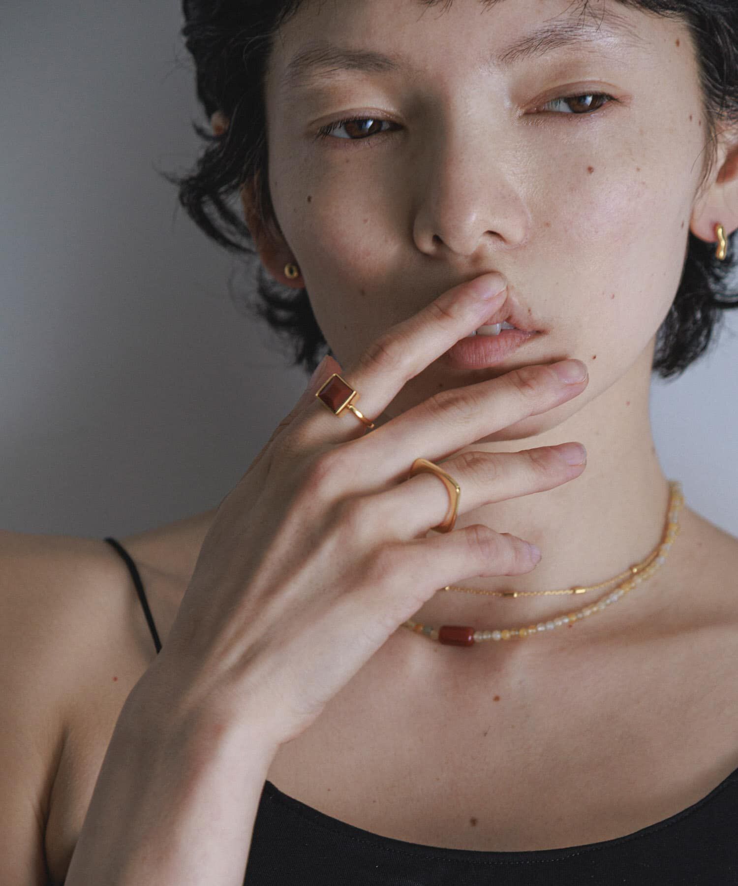 SMELLY「SMELLY so&rsquo;　square carnelian ring」|リング|