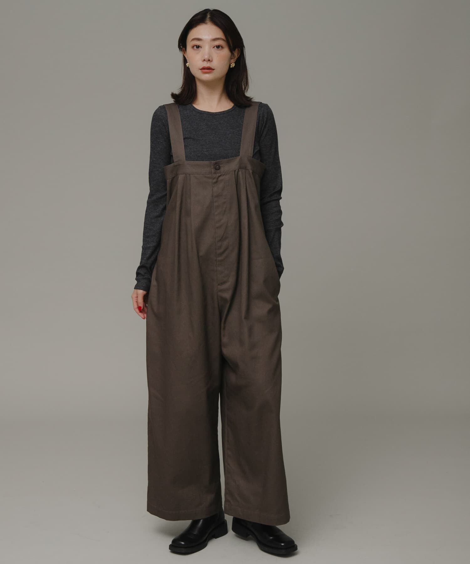 Sonny Label 「ハイウエストタックサロペット」|スカート|ブラウン