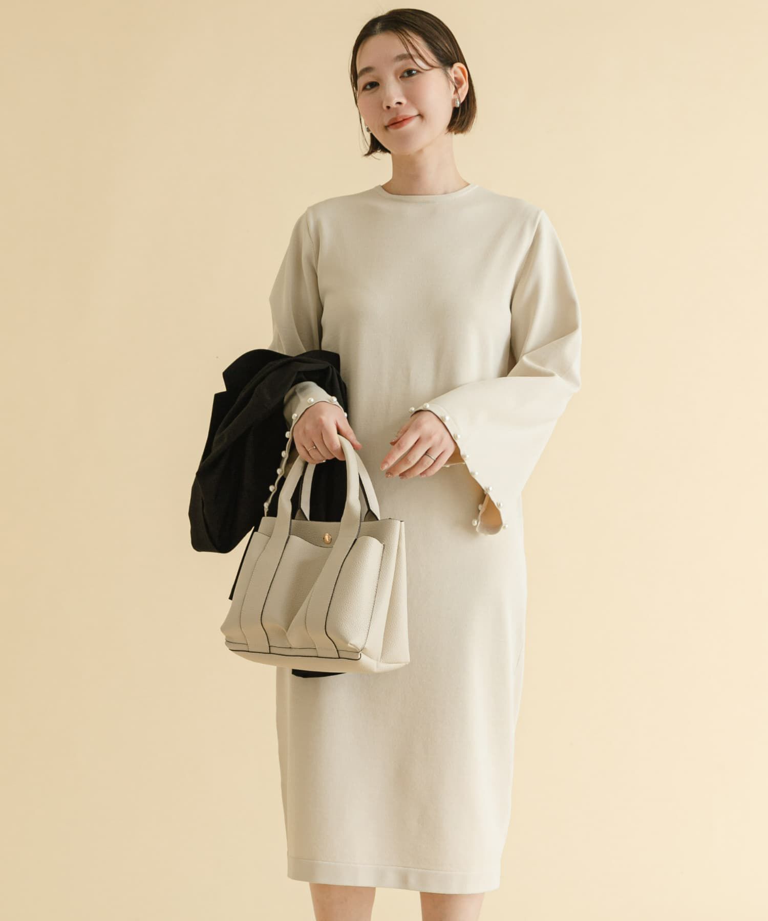 URBAN RESEARCH ROSSO「F by ROSSO　パールスリーブニットワンピース」|ワンピース|