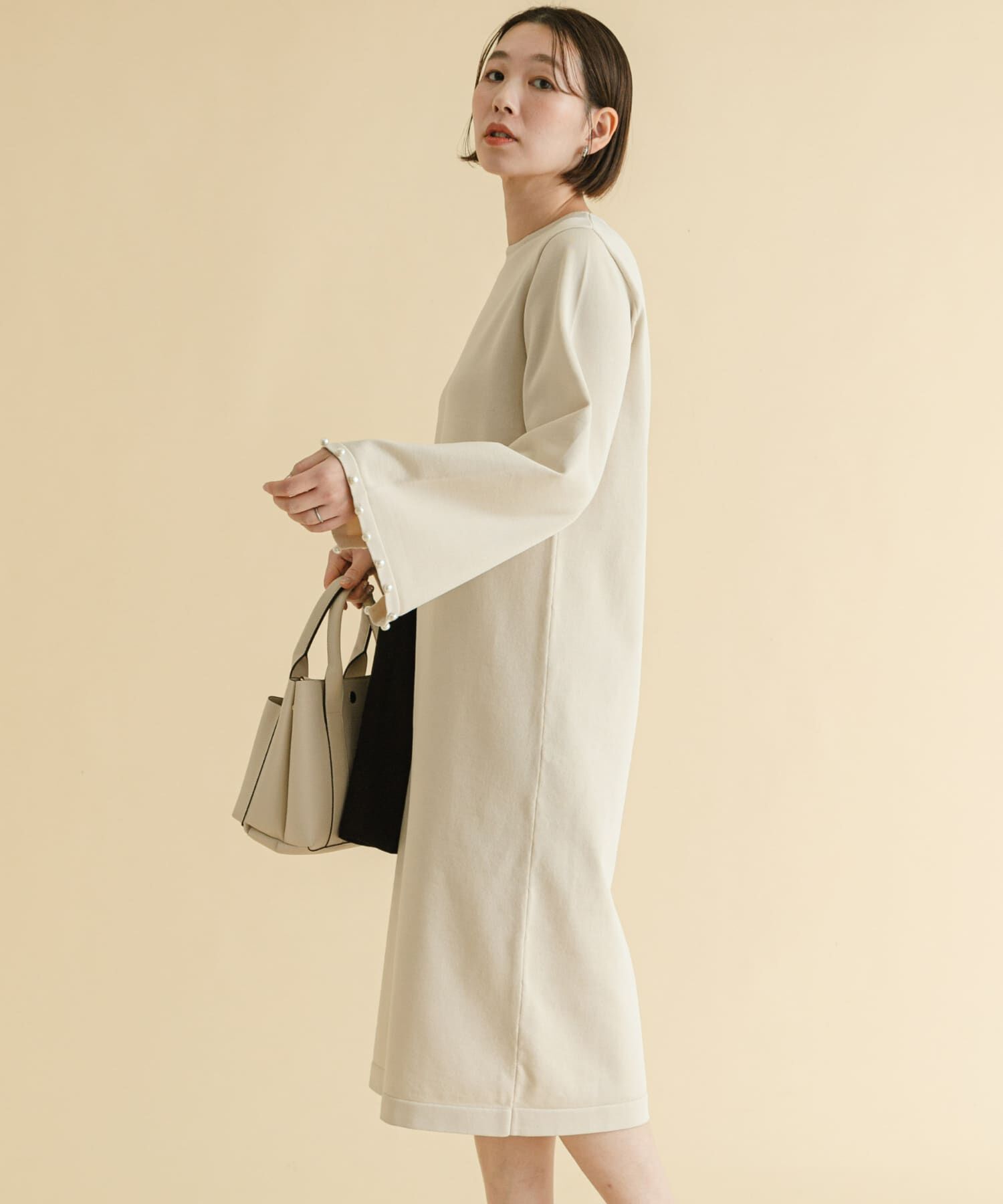 URBAN RESEARCH ROSSO「F by ROSSO　パールスリーブニットワンピース」|ワンピース|