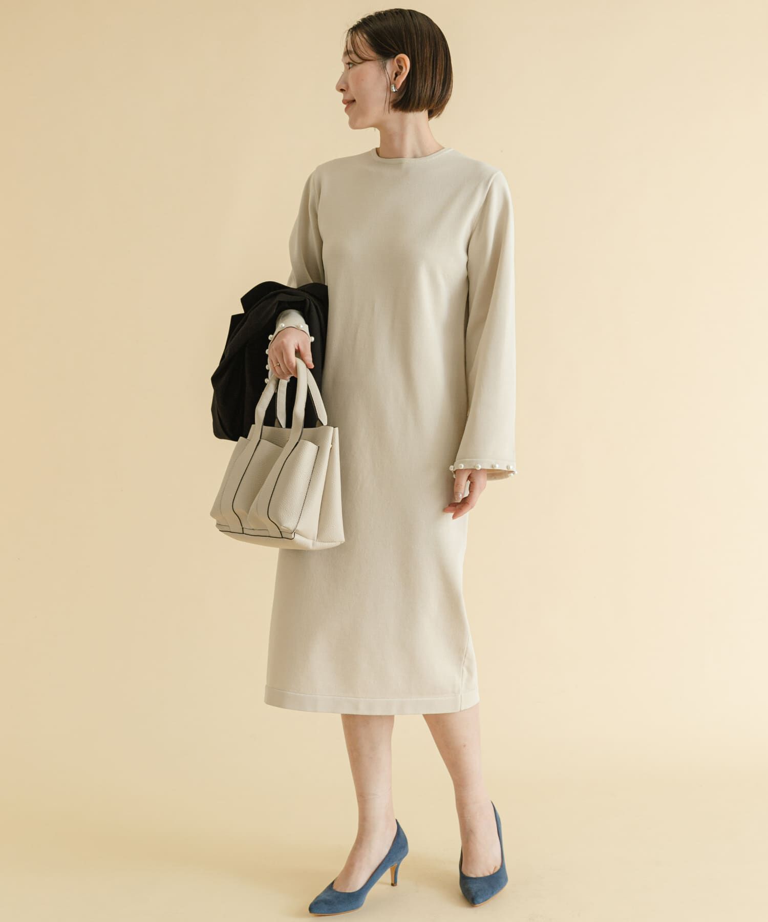 URBAN RESEARCH ROSSO「F by ROSSO　パールスリーブニットワンピース」|ワンピース|